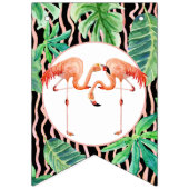 Roze n zwart Vrijgezellenfeest Flamingo Leaf Strip Vlaggetjes (Eerste vlag)