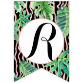 Roze n zwart Vrijgezellenfeest Flamingo Leaf Strip Vlaggetjes (Derde vlag)