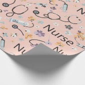 Roze Na-Zorg Naadloos Patroon (3) Cadeaupapier (Hoek)