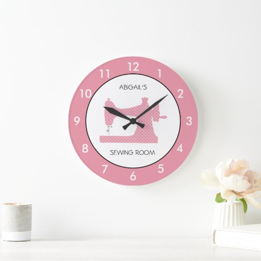 Roze naaigaraal - Aangepaste  Grote Klok (Huis)