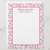 Roze naaigarens gepersonaliseerd briefhoofd (Voorkant / Achterkant)