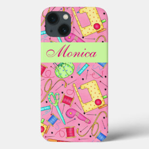 Roze naaigarens Kunstnaam op maat Case-Mate iPhone Case