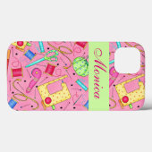 Roze naaigarens Kunstnaam op maat Case-Mate iPhone Case (Achterkant (horizontaal))