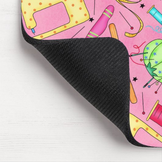 Roze naaigarens Mousepad Muismat (Hoek)