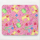 Roze naaigarens Mousepad Muismat (Voorkant)
