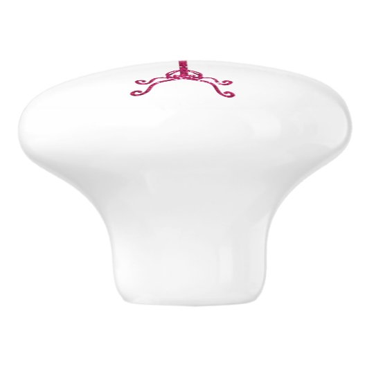 Roze naaigarist Bodice Form Ceramic Knob. Keramische Knop (Zijkant)