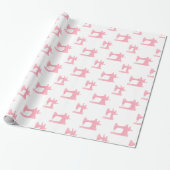 roze naaimachine cadeaupapier (Uitgerold)