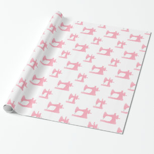 roze naaimachine cadeaupapier