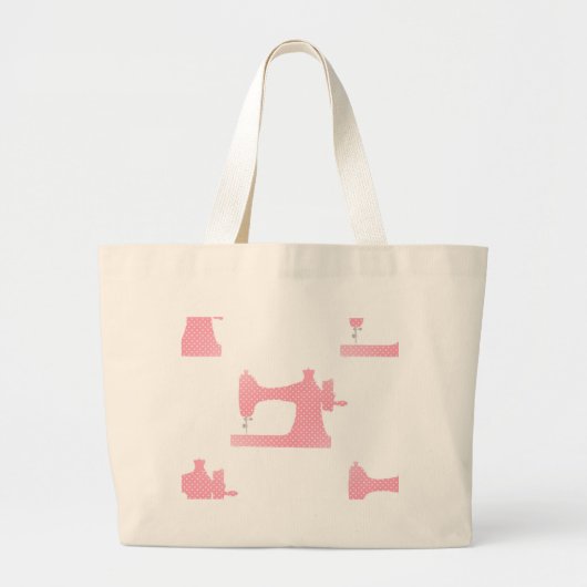 roze naaimachine grote tote bag (Voorkant)