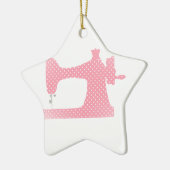roze naaimachine keramisch ornament (Links)