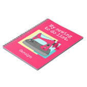 Roze  naaimachine om lijst te personaliseren notitieboek (Linkerzijde)