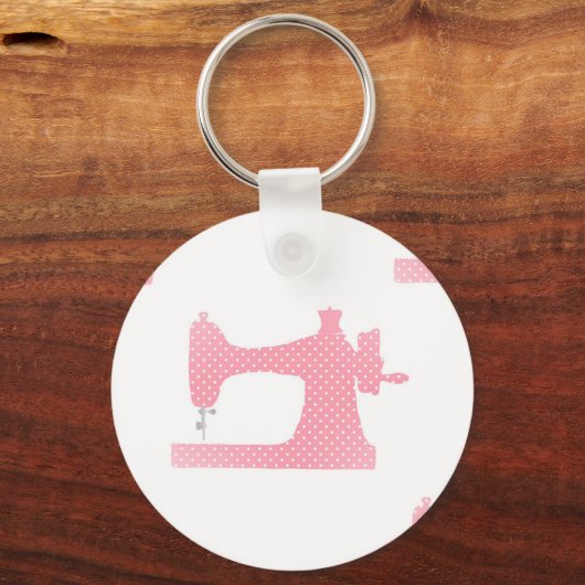 roze naaimachine sleutelhanger (Voorkant)