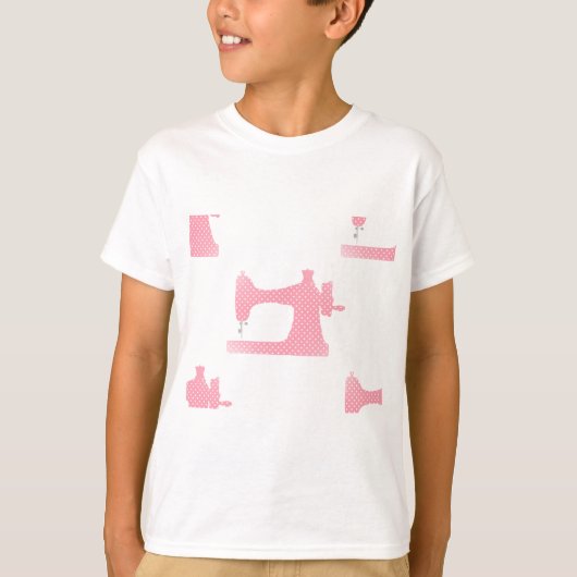 roze naaimachine t-shirt (Voorkant)