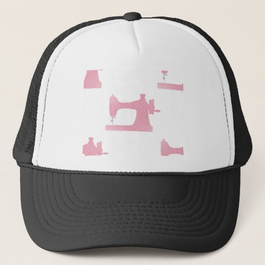 roze naaimachine trucker pet (Voorkant)