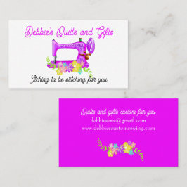 roze naaimachine visitekaartje