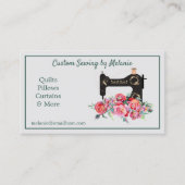  roze naaimachine visitekaartje (Voorkant)