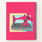 Roze  naaimachine voor lijst, jouw naam notitieboek (Achterkant)