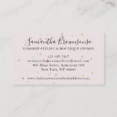 Roze Naaister Mode Kleermaker Wervelende Hanger Visitekaartje (Achterkant)