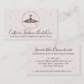 Roze Naaister Mode Kleermaker Wervelende Hanger Visitekaartje (Voorkant / Achterkant)