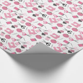 Roze naaitheematrootpapier cadeaupapier (Hoek)