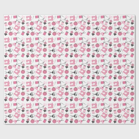 Roze naaitheematrootpapier cadeaupapier (Vlak)