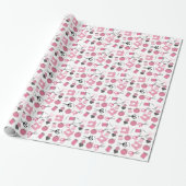 Roze naaitheematrootpapier cadeaupapier (Uitgerold)