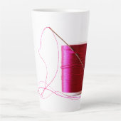 Roze Naald en Draad Latte Mok (Voorkant)