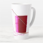 Roze naald en draad met bijbelverse latte Mok (Rechterhoek)