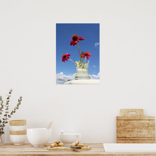 Roze naaldbloemen Poster (Keuken)