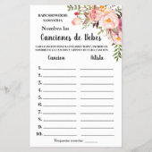 Roze naam Baby tweetalige douchegame-kaart Flyer (Achterkant)