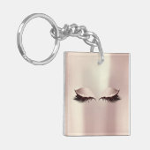 Roze naam Blush Girly Makeup Lashes Name Eyes Sleutelhanger (Voorkant Links)