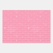 Roze naam en persoonlijk hart inpakpapier vel (Voorkant 2)