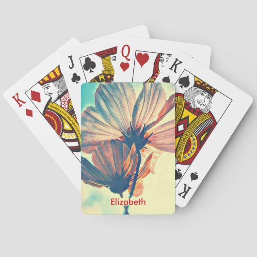 Roze naam kosmos pokerkaarten (Achterkant)