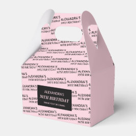 Roze Naam & Leeftijd Verjaardags Favoriet Dozen Bedankdoosjes