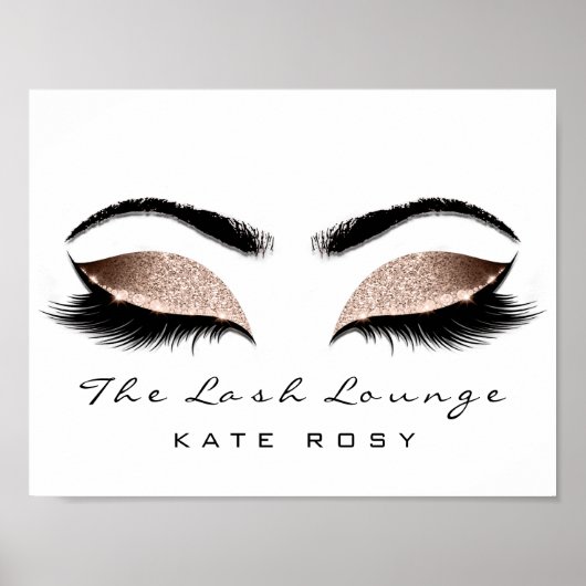 Roze naam Makeup Artist Beauty Studio Lashes Poster (Voorkant)