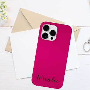 Roze Naam Modern Minimalist Elegant Simple Case-Mate iPhone 14 Pro Max Hoesje