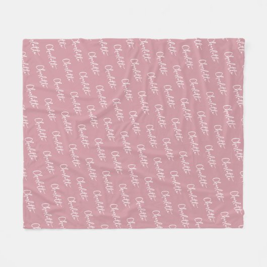 Roze naam Monogram Girl Fleece Deken (Voorkant (Horizontaal))
