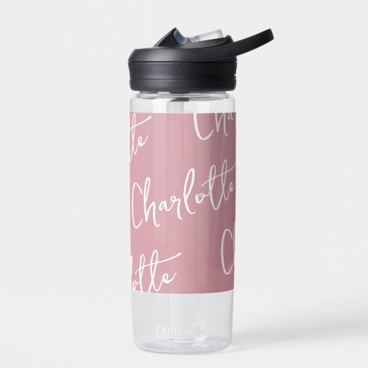 Roze naam Monogram Girl Waterfles (Links)