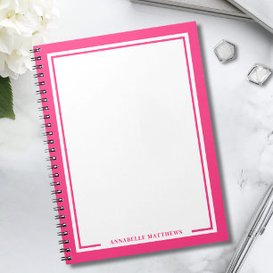 Roze Naam Monogram Notitieboek