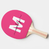 Roze Naam Monogram Tafeltennisbatje (Zijkant)