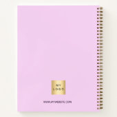 Roze naam script bedrijfslogo notitieboek (Achterkant)