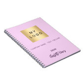 Roze naam script bedrijfslogo notitieboek (Rechterzijde)