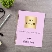 Roze naam script business logo notitieboek