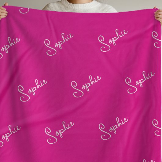 Roze naam Sherpa Blanket Deken
