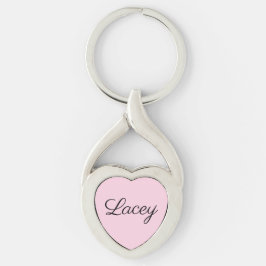 Roze naam sleutelhanger