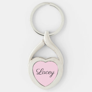 Roze naam sleutelhanger