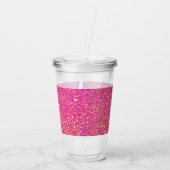 Roze naam van Glitter Monogram Acryl Drinkbeker (Achterkant)