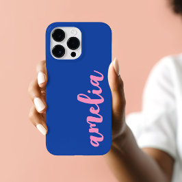 Roze naam vet kleurrijk blauw Case-Mate iPhone 14 pro max hoesje