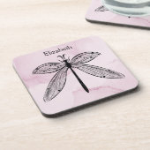 Roze naam voor wasflesscore bier onderzetter (Linkerzijde)