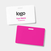 Roze naamkaartjes badges (Voor- en achterkant)